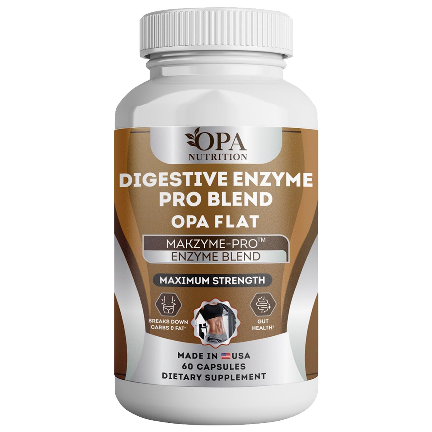 Anti-Bloating Pills with Digestive Enzymes & Probiotics - 60 Ct. Front ingredients